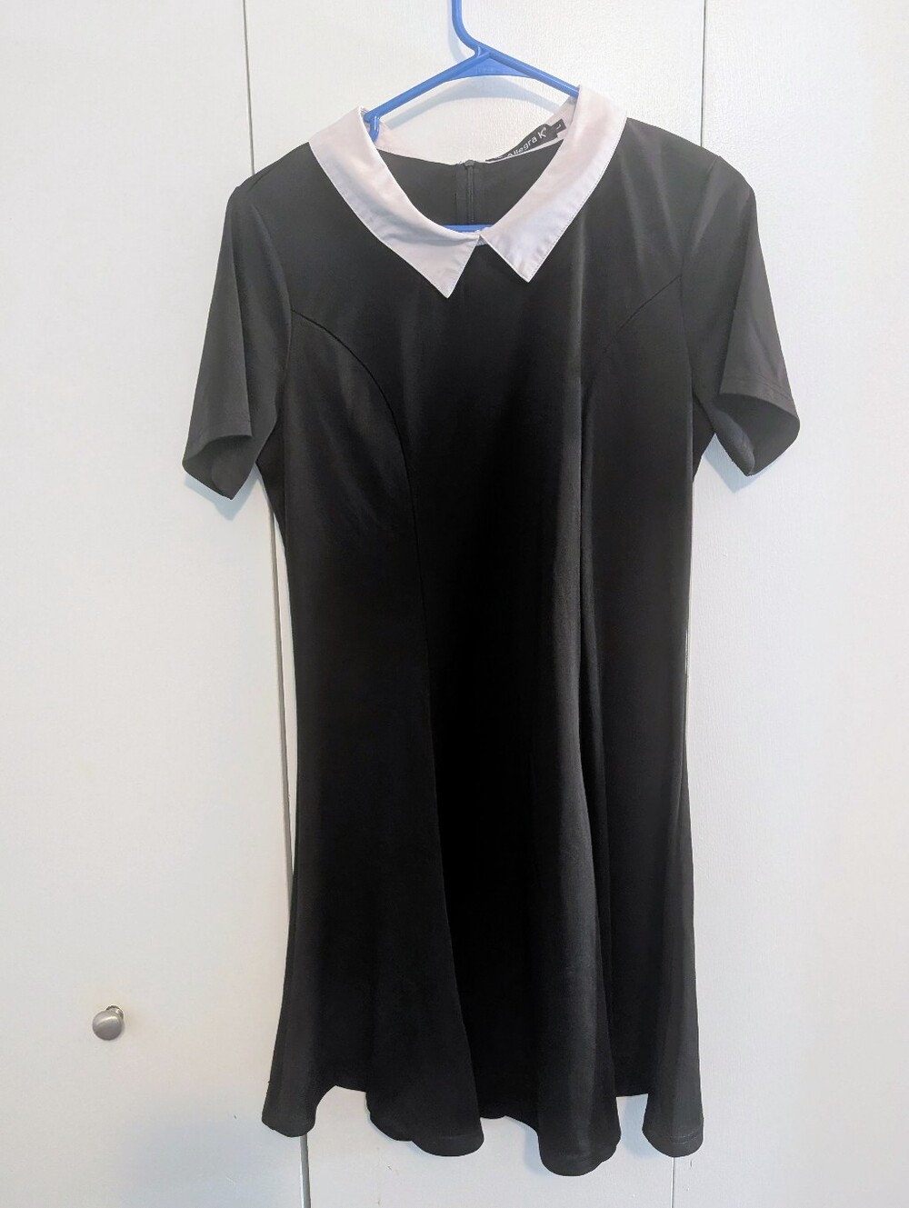 Allegra K Black Mini Dress with White Peter Pan Collar